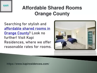 Affordable Shared Rooms Orange County