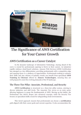 aws training in Chennai - Aimore Technologies