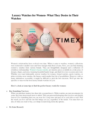 Luxury Watches for Women