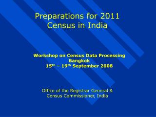 Preparations for 2011 Census in India
