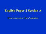 English Paper 2 Section A