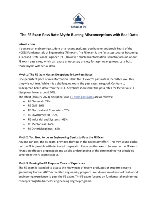 The FE Exam Pass Rate Myth Busting Misconceptions with Real Data