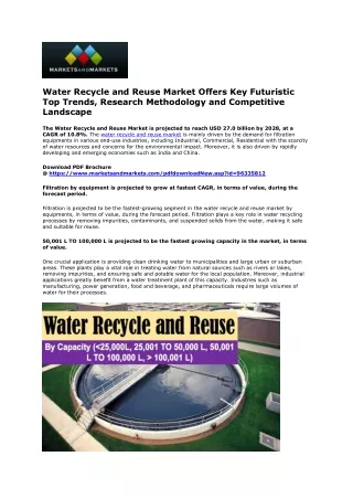 Water Recycle and Reuse Market - PDF