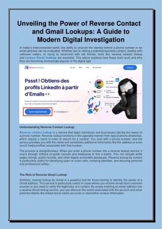 Unveiling the Power of Reverse Contact and Gmail Lookups