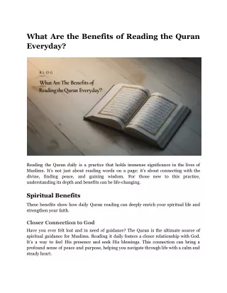 What Are the Benefits of Reading the Quran Everyday_