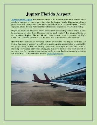 Jupiter Florida Airport