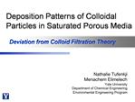 Deposition Patterns of Colloidal Particles in Saturated Porous Media