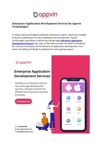 Enterprise Application Development Services