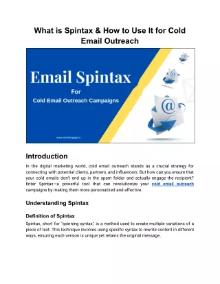 What is Spintax & How to Use It for Cold Email Outreach