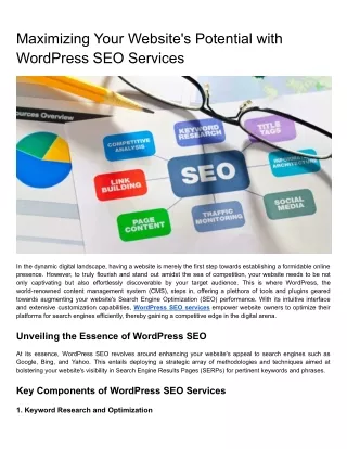 Maximizing Your Website's Potential with WordPress SEO Services