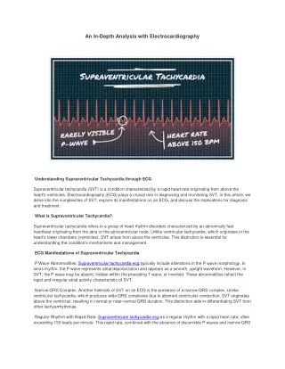 An In-Depth Analysis with Electrocardiography