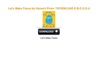 Let's Make Faces by Hanoch Piven ^DOWNLOAD E.B.O.O.K.#