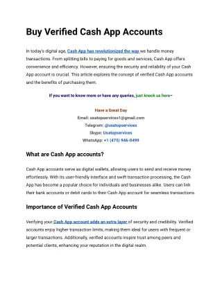 Buy Verified Cash App Accounts