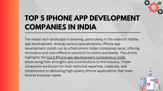 Top 5 iPhone App Development Companies in India