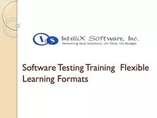 Software Testing Training  Flexible Learning Formats