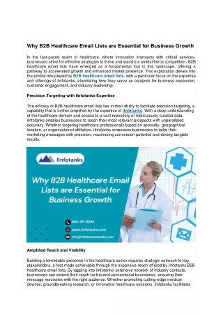 Why B2B Healthcare Email Lists are Essential for Business Growth