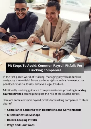 Pit Stops To Avoid Common Payroll Pitfalls For Trucking Companies