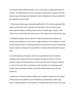 Xamarin vs. Native: Comparing Mobile App Development Solutions