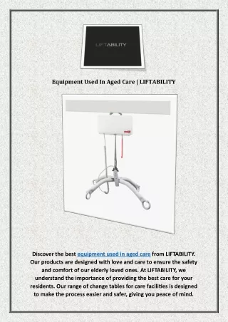 Equipment Used In Aged Care