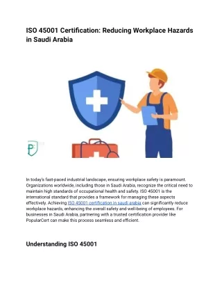 ISO 45001 Certification_ Reducing Workplace Hazards in Saudi Arabia