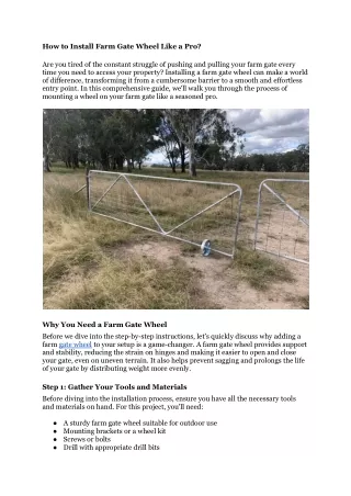 How to Install Farm Gate Wheel Like a Pro