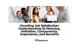 Job Satisfaction in HRM