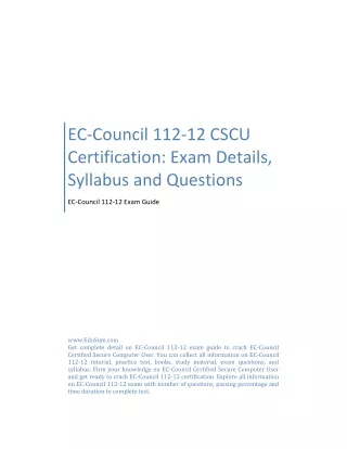 EC-Council 112-12 CSCU Certification: Exam Details, Syllabus and Questions