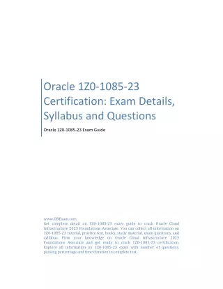 Oracle 1Z0-1085-23 Certification: Exam Details, Syllabus and Questions