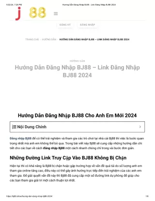 Hướng Dẫn Đăng Nhập BJ88 Cho Anh Em Mới 2024