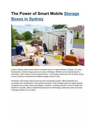 The Power of Smart Mobile Storage Boxes in Sydney