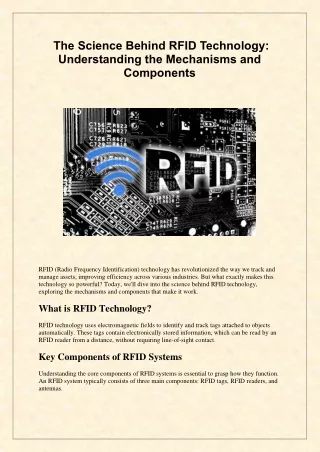 The Science Behind RFID Technology: Understanding the Mechanisms and Components