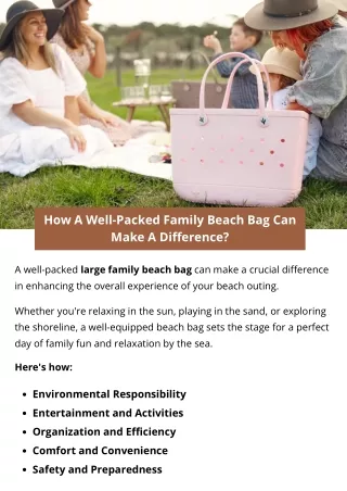 How A Well-Packed Family Beach Bag Can Make A Difference?