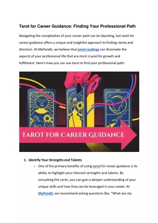 Tarot for Career Guidance_ Finding Your Professional Path