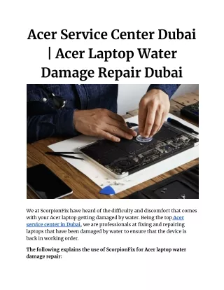 Acer Service Center Dubai _ Acer Laptop Water Damage Repair Dubai