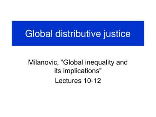 Global distributive justice