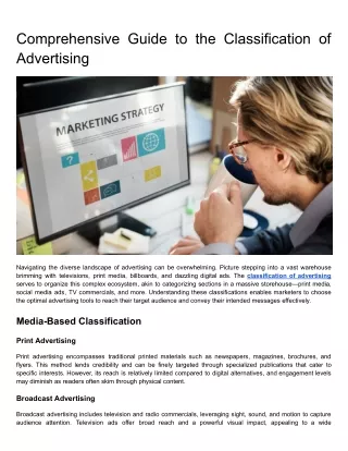 Comprehensive Guide to the Classification of Advertising