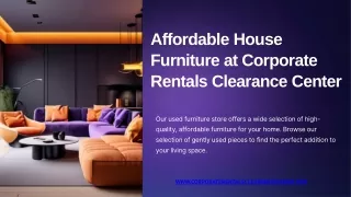 Affordable House Furniture | Corporate Rentals Clearance Center