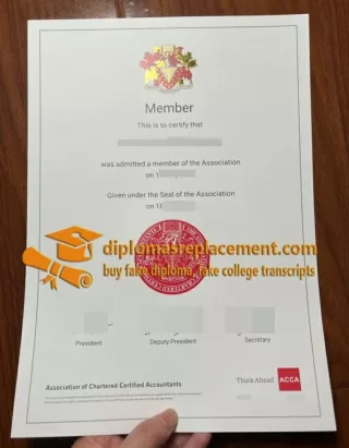 How to order a fake ACCA Member Certificate replacement?