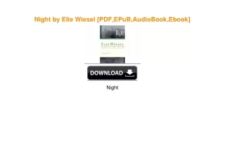 Night by Elie Wiesel PDF EBOOK DOWNLOAD