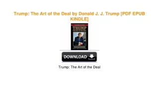 Trump: The Art of the Deal by Donald J. J. Trump PDF EBOOK DOWNLOAD