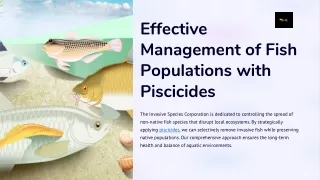 Effective Management of Fish Populations with Piscicides