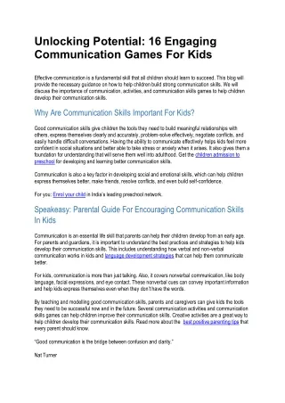 16 Communication Games & Activities for Kids to Improve Communication Skills