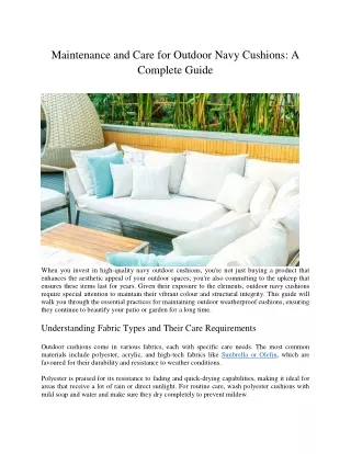 Maintenance and Care for Outdoor Navy Cushions A Complete Guide