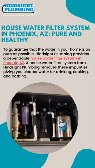 Get Clean and Pure House Water Filter System In Phoenix, AZ