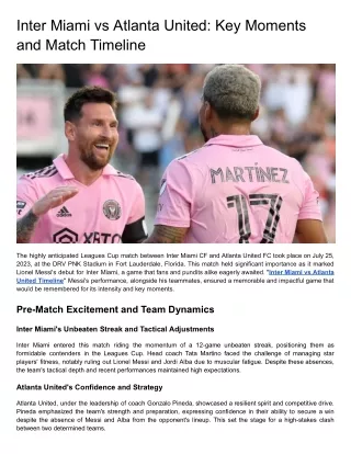 Inter Miami vs Atlanta United_ Key Moments and Match Timeline