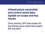 Infrastructure ownership and control stock-take: Update on scope and key issues