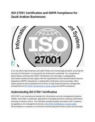 ISO 27001 Certification and GDPR Compliance for Saudi Arabian Businesses (1)