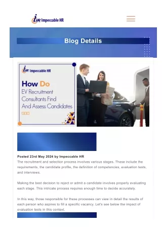 How Ev Recruitment Consultants Identify and Evaluate Candidates