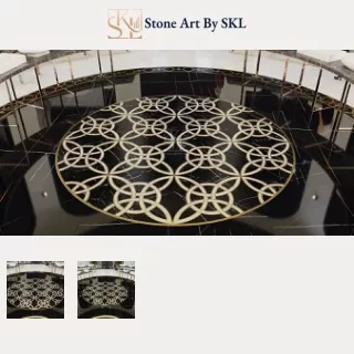 Black - Golden Marble Inlay Flooring