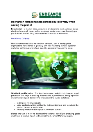 How green Marketing helps brands build loyalty while saving the planet